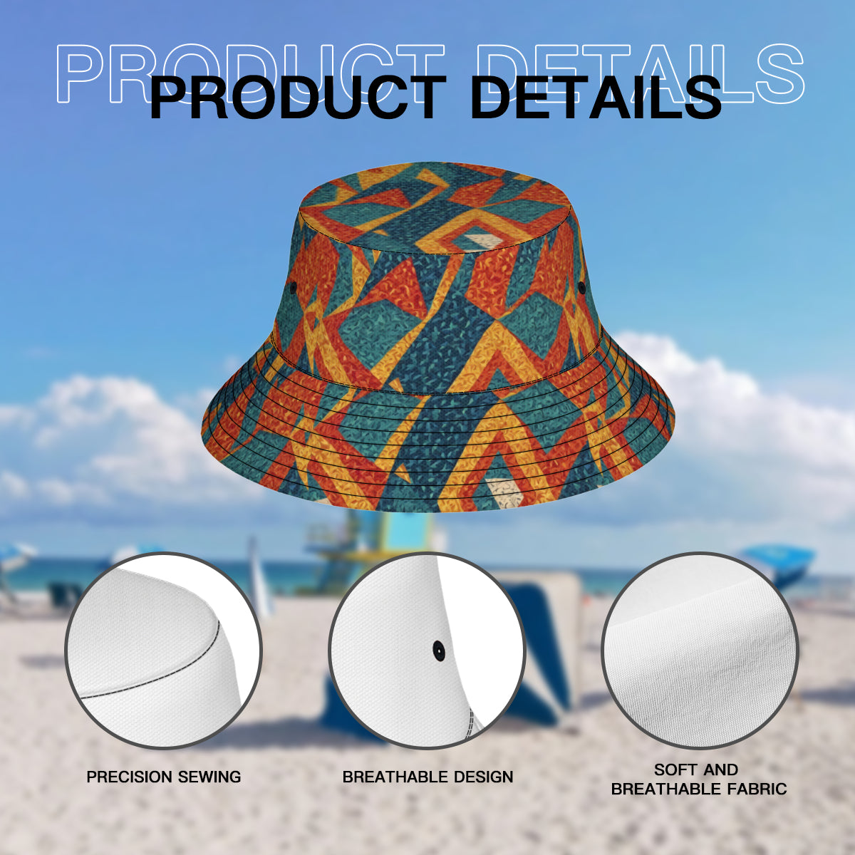 Abstract Pattern Fisherman Hat | Polyester