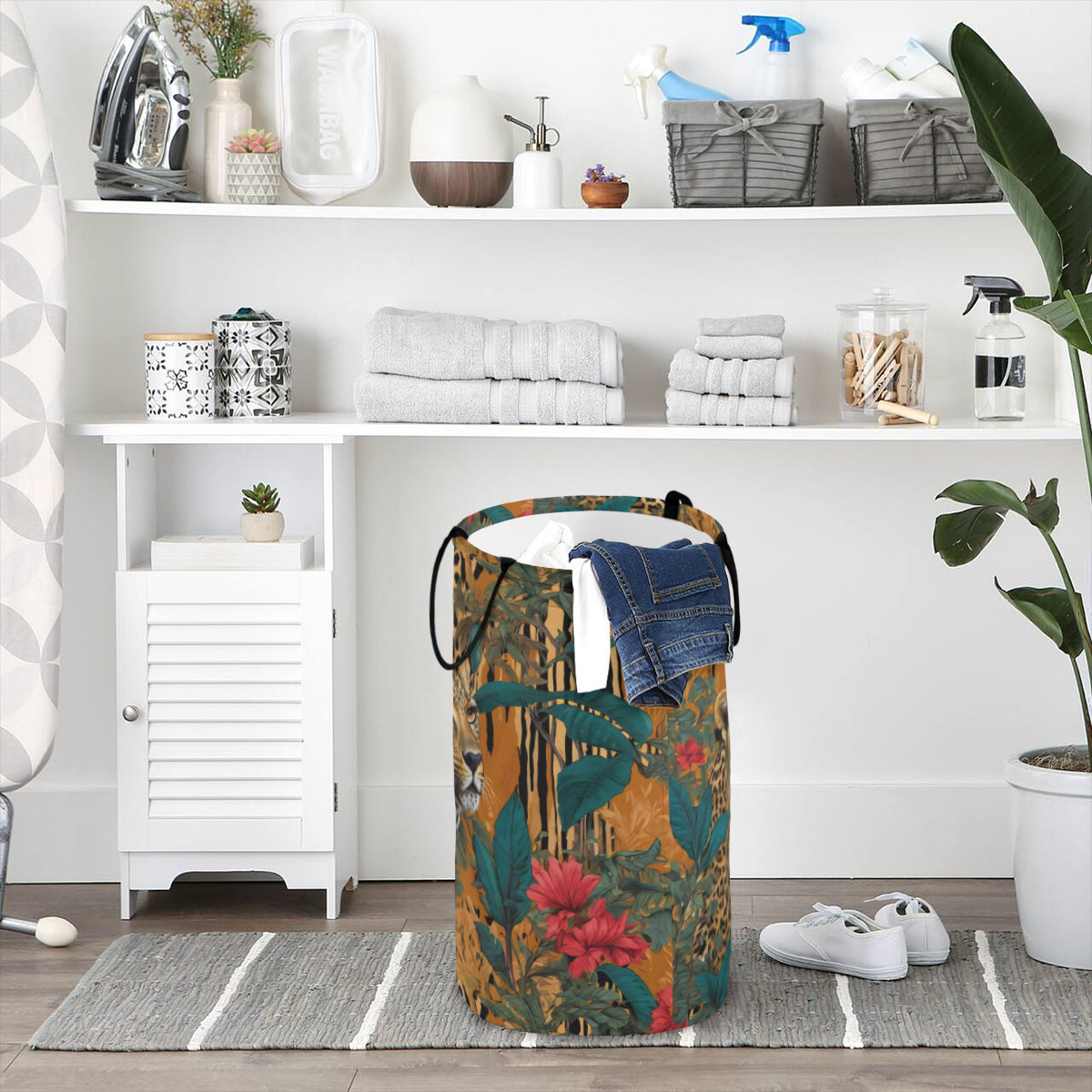 Warrior Leopard Large Capacity Foldable Laundry Basket | Polyester