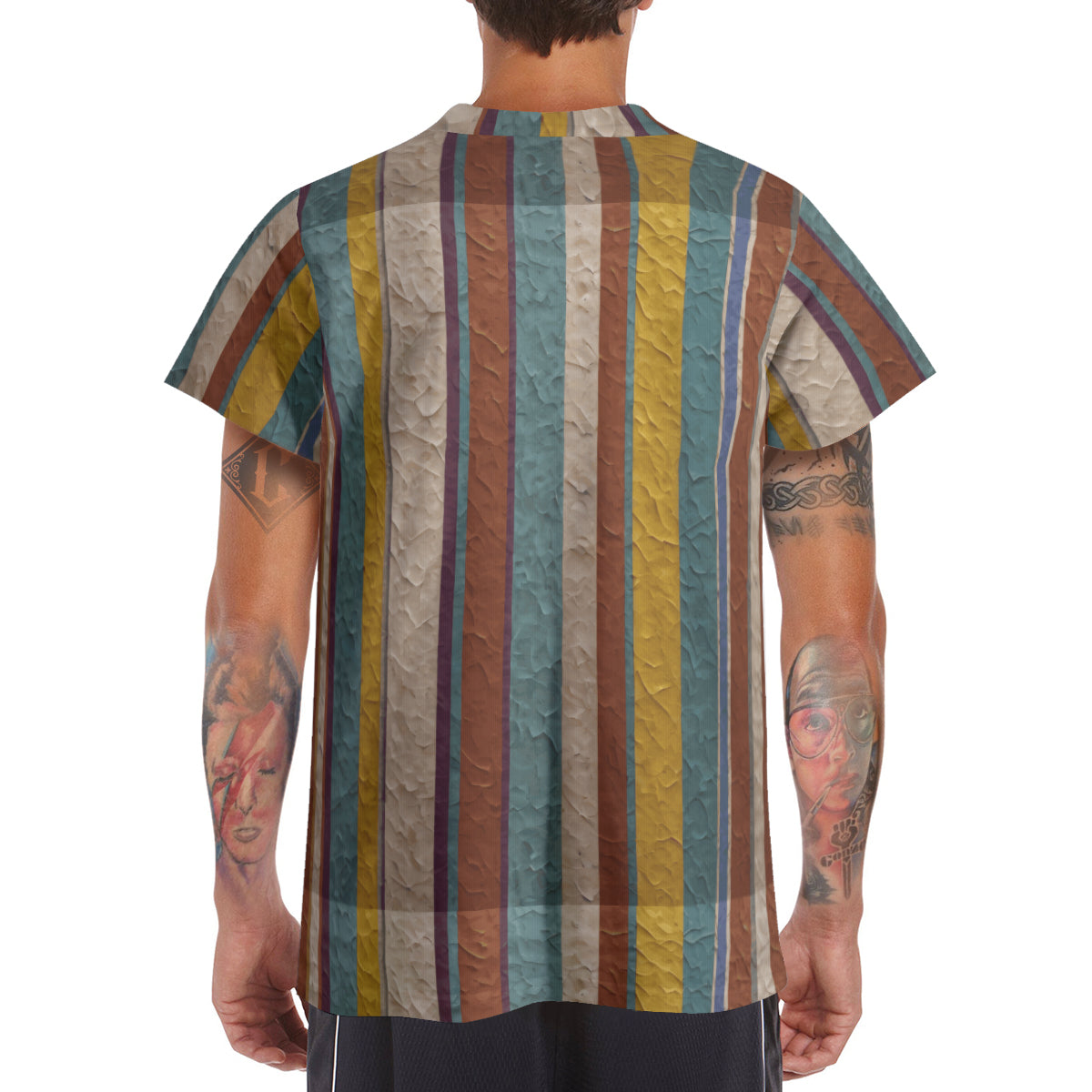 Strip Design Men's Comfort T-Shirt | 190GSM 95%Polyester 5%Spandex