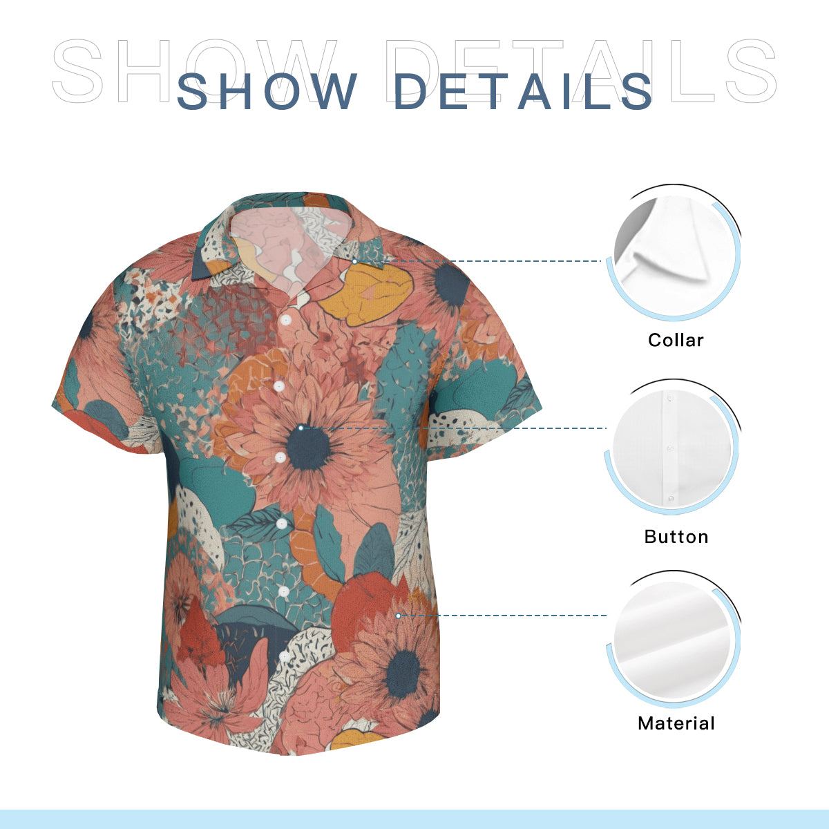 Awesome Floral Hawaiian Shirt（No chest pocket) | Polyester