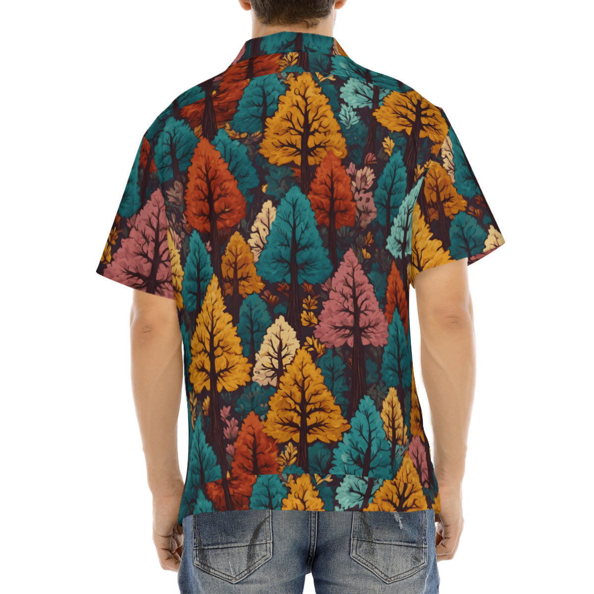 Beautiful Floral Men's Short-Sleeve Hawaiian Shirt (Lightweight) | Polyester