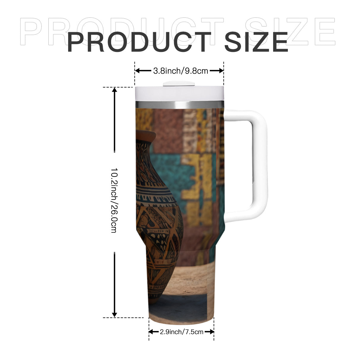 Golden Pot Large Capacity Tumbler with Handle (1100ml/40oz) | Stainless Steel 304