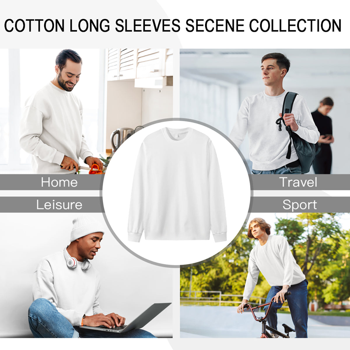 Abstract Pattern Men's O-Neck Long-Sleeved T-Shirt | 180GSM Cotton