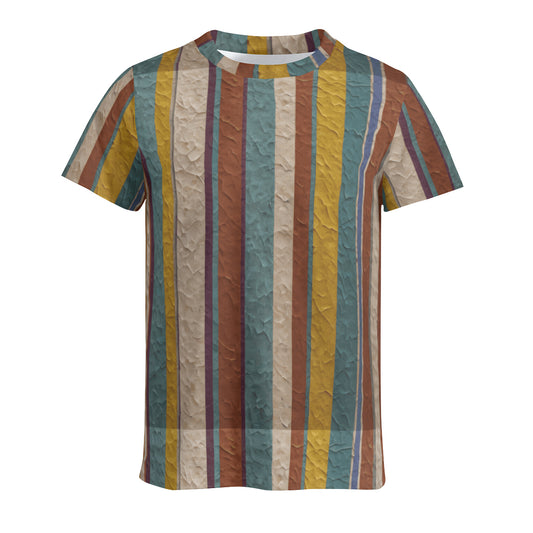 Strip Design Men's Comfort T-Shirt | 190GSM 95%Polyester 5%Spandex