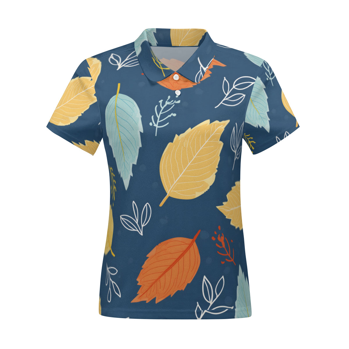 Beautiful Floral Women's Short-Sleeved Polo Shirt