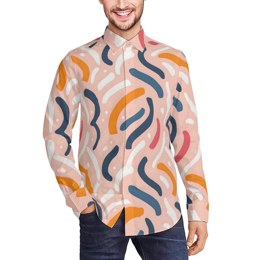 Abstract Men's Classic Long-Sleeved Shirt