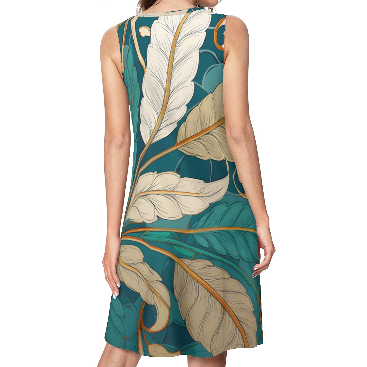 Tropical Leaves Women's Casual Dress | Polyester