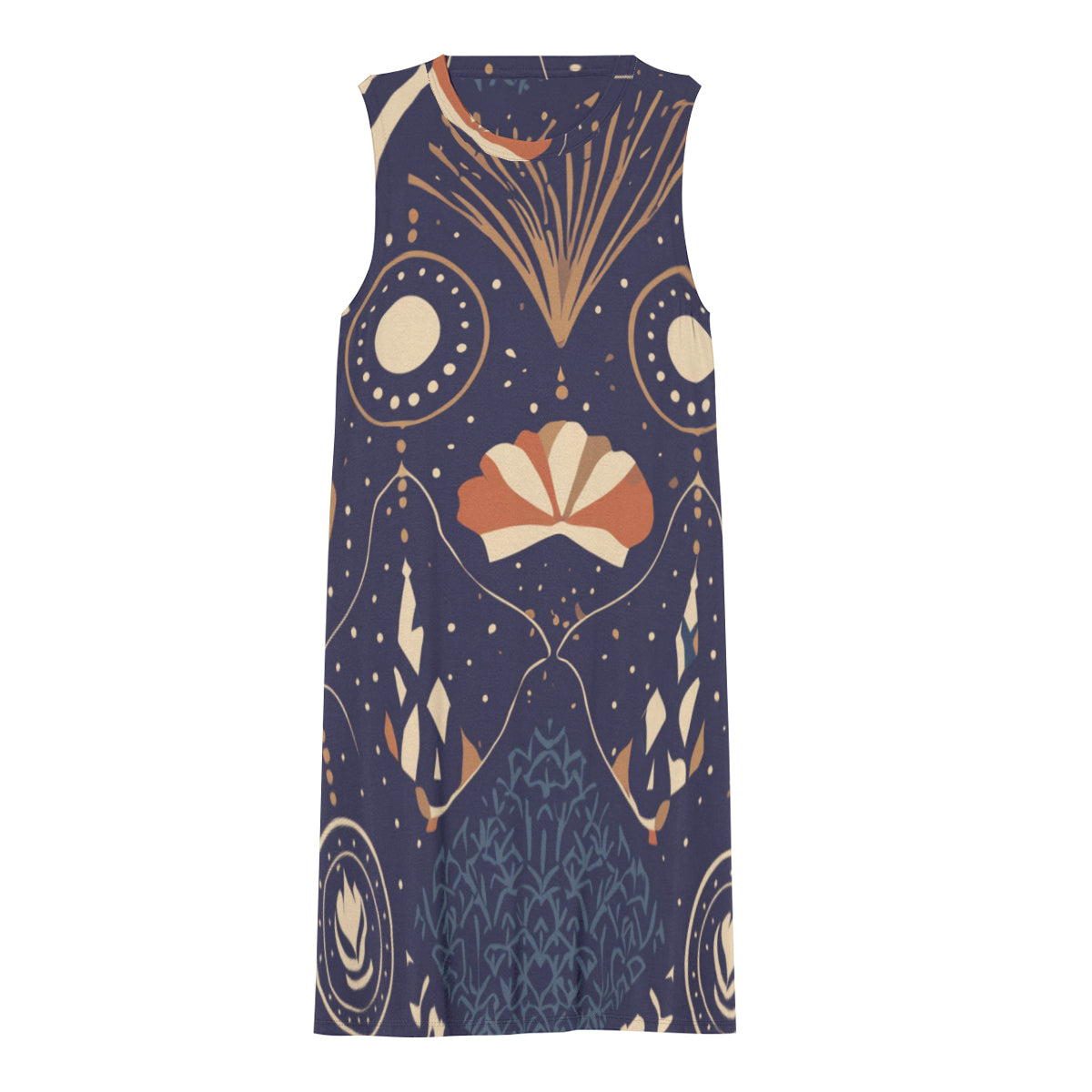 Abstract Blue Print Women's Casual Dress |