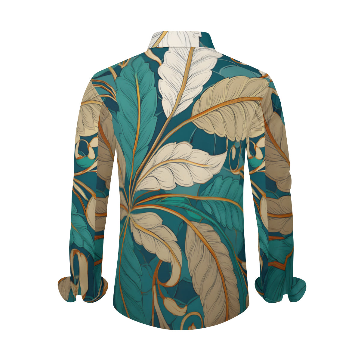 Tropical Leaf Long Sleeves Men's Shirt