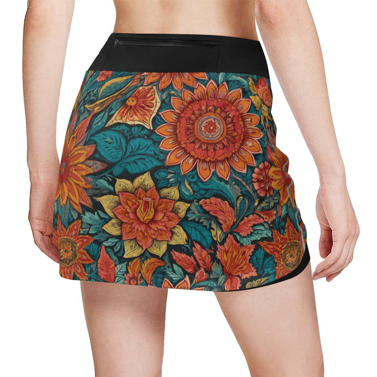 Floral Red Women's Sports Skirt