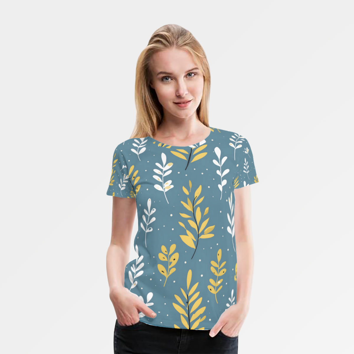 Floral Blue Women's Short Sleeve T-Shirt