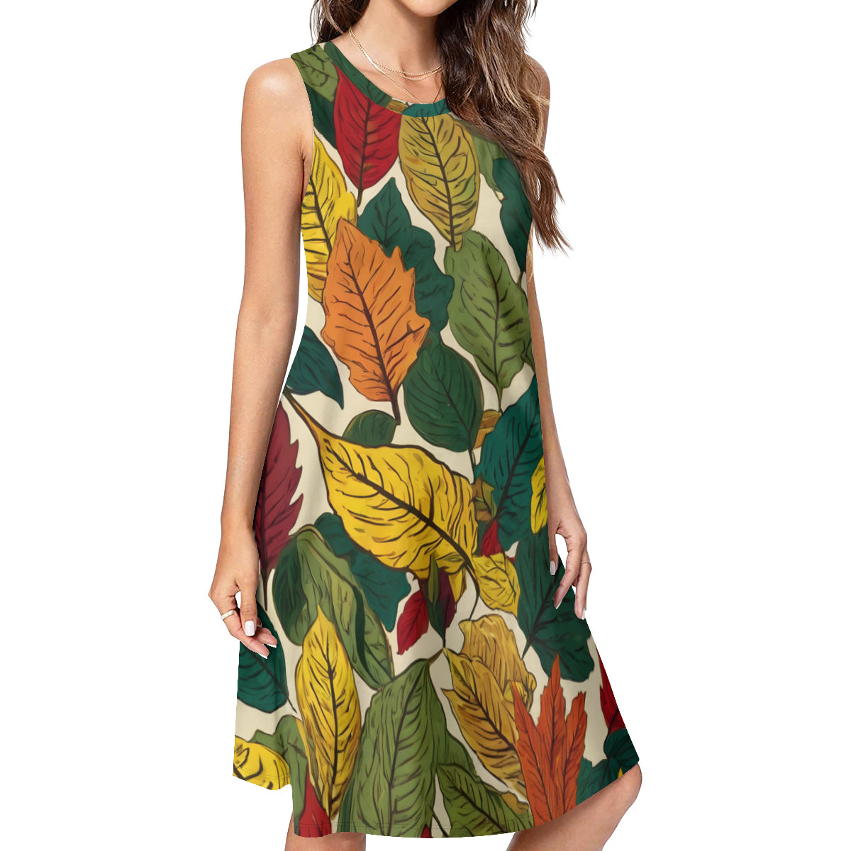 Awesome Leaves Women's Casual Dress | Polyester