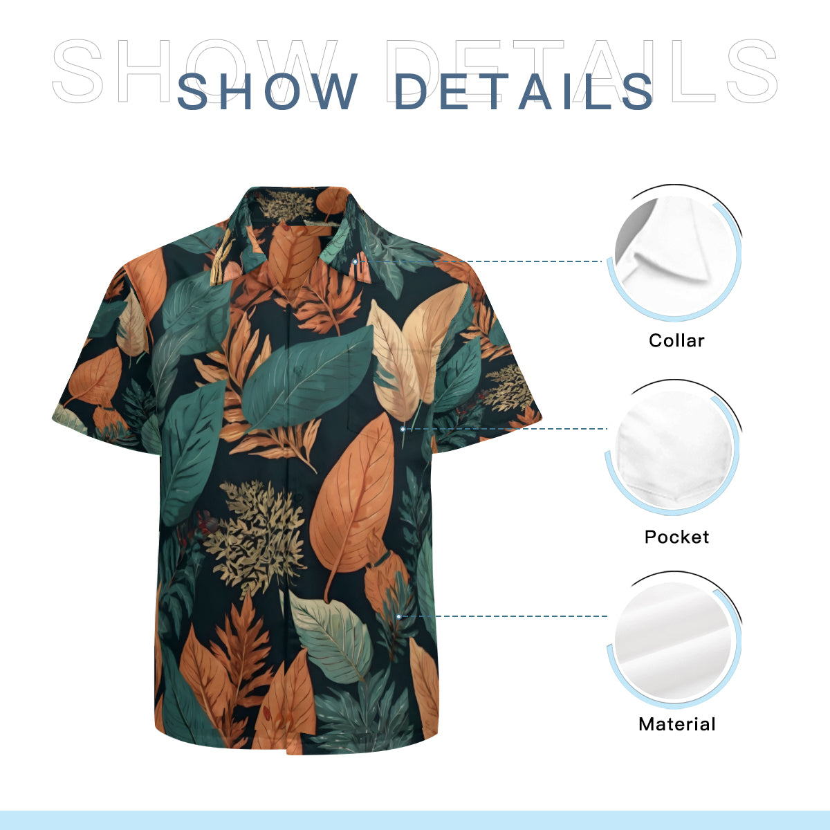 Colorful Leaves All-Over Print Hawaiian Shirt | Polyester