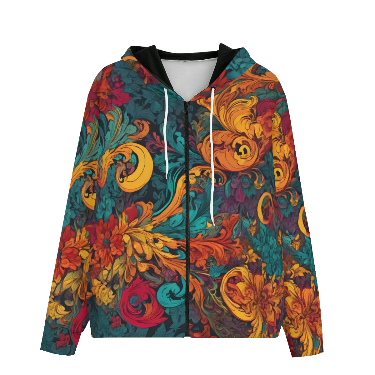 Awesome Flower Design Men's Zip Hoodie