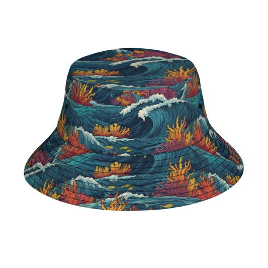 Ocean Waves Fisherman Hat | Polyester