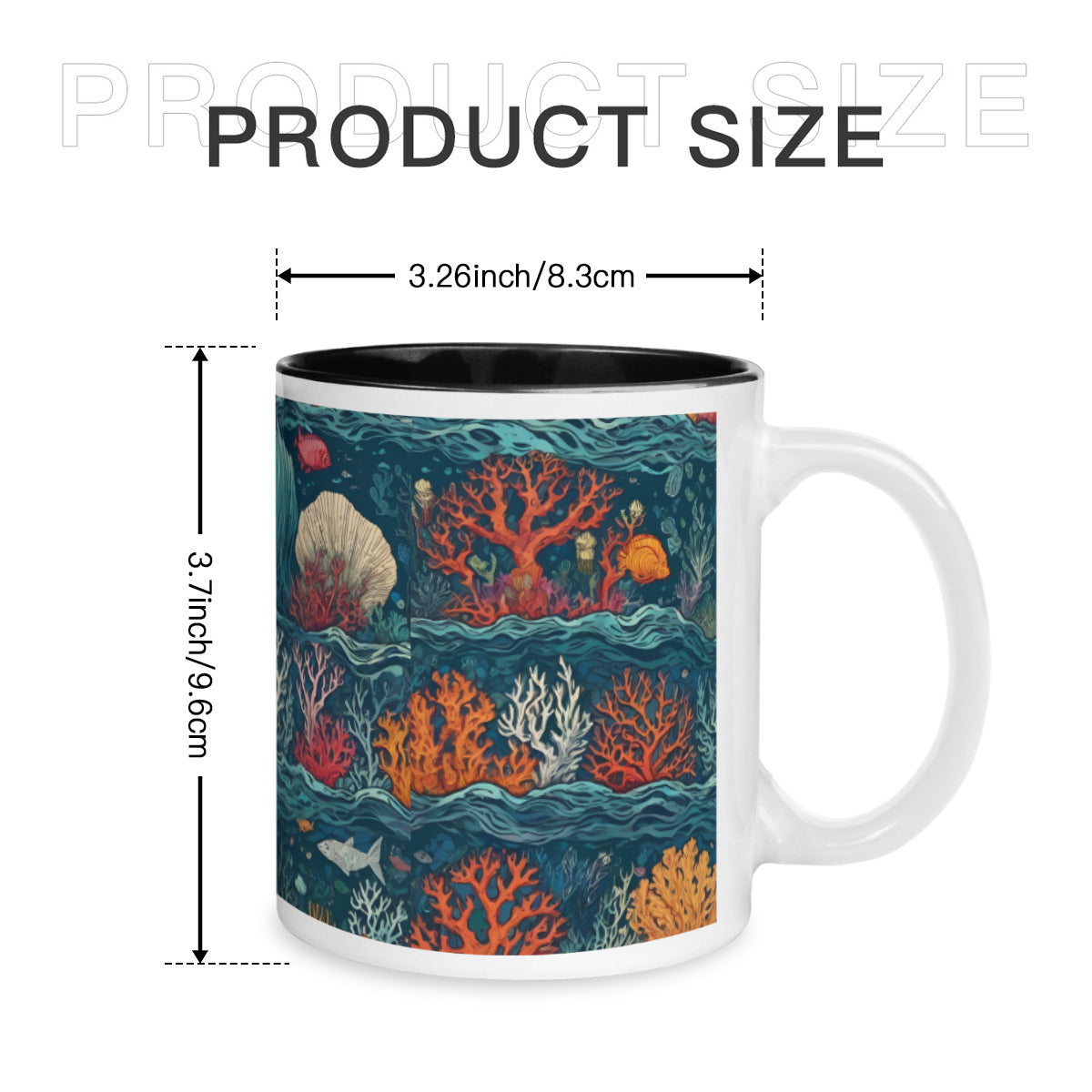 Under Sea Beauty Personalized Internal Black Mug (325ml/11oz) | Ceramic