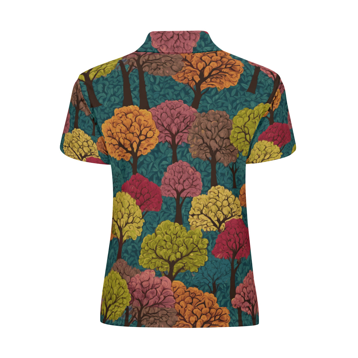 Beautiful Floral Women's Short-Sleeved Polo Shirt