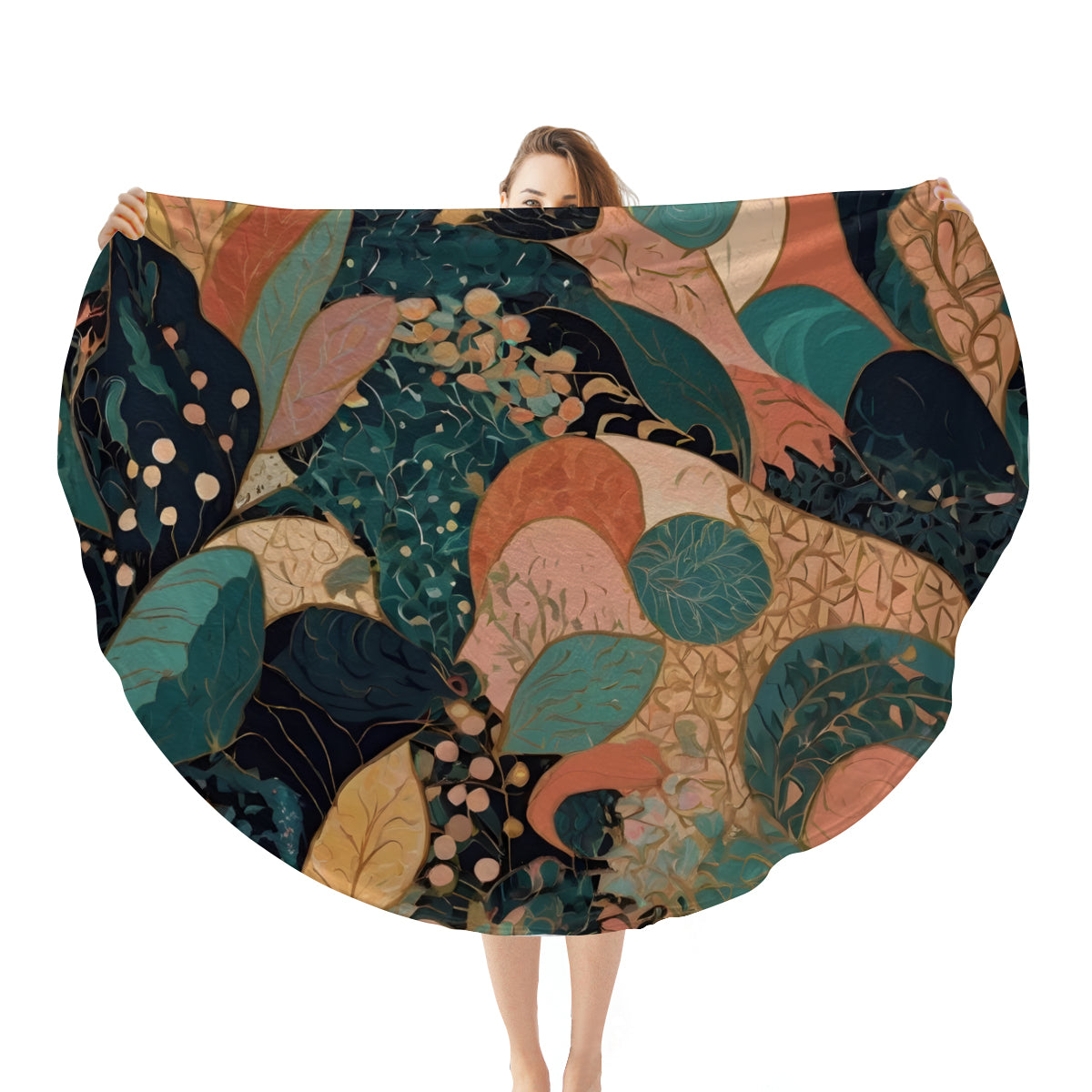 Abstract Wonder Single-Sided Printed Round Blanket