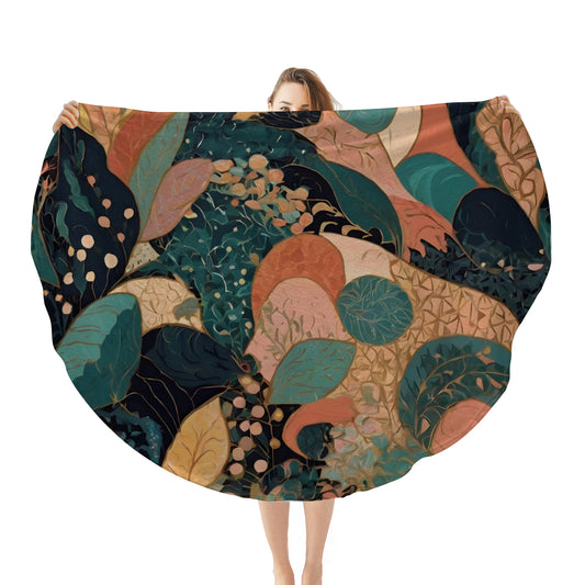 Abstract Wonder Single-Sided Printed Round Blanket
