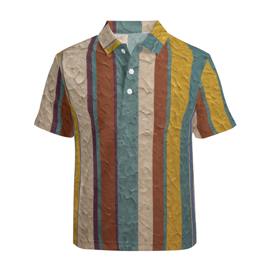 Strip Design Men's Premium European Size POLO Shirt | 95% Polyester+5% Spandex