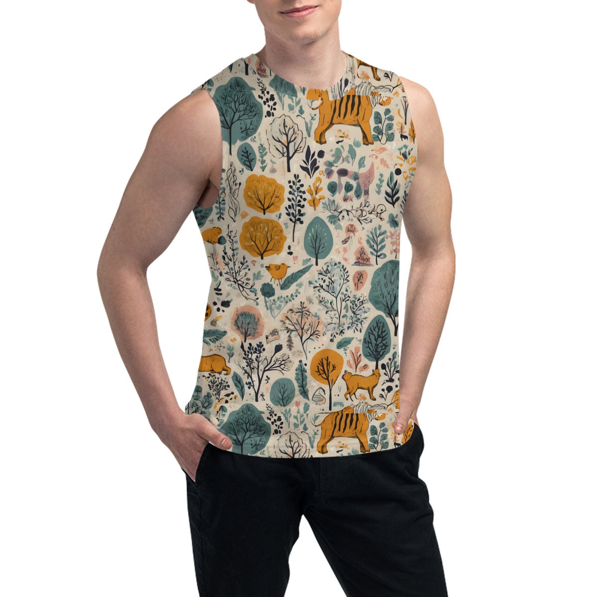Abstract Pattern Men's Sleeveless Vest｜Polyester
