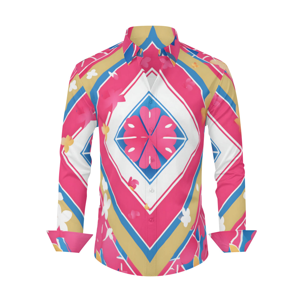 Abstract Men's Classic Long-Sleeved Shirt