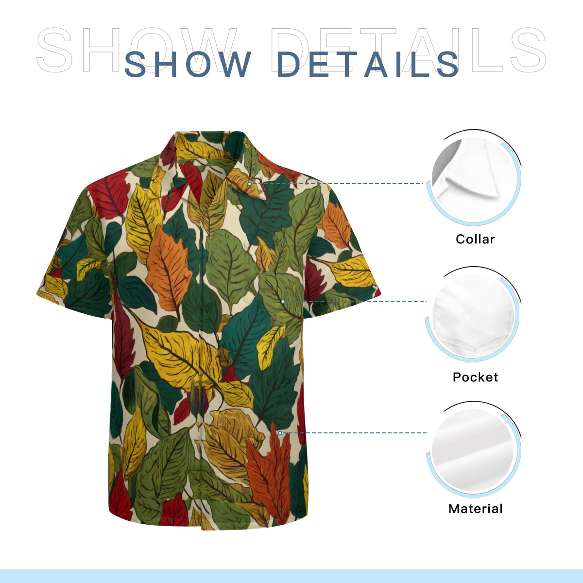 Awesome Leaves All-Over Print Hawaiian Shirt | Polyester