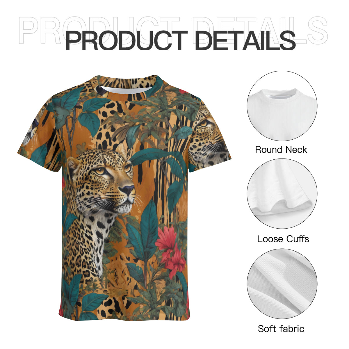 Warrior Leopard Men's Comfort T-Shirt | 190GSM 95%Polyester 5%Spandex