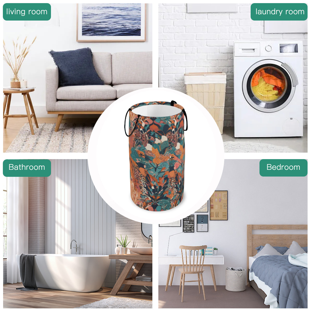Abstract Vibes Large Capacity Foldable Laundry Basket