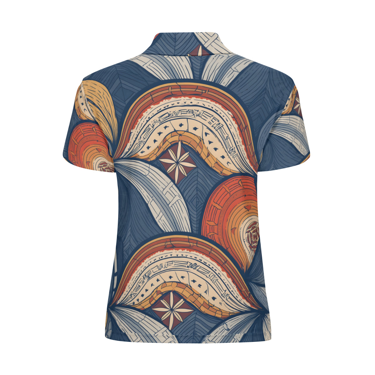 Abstract Pattern Women's Short-Sleeved Polo Shirt