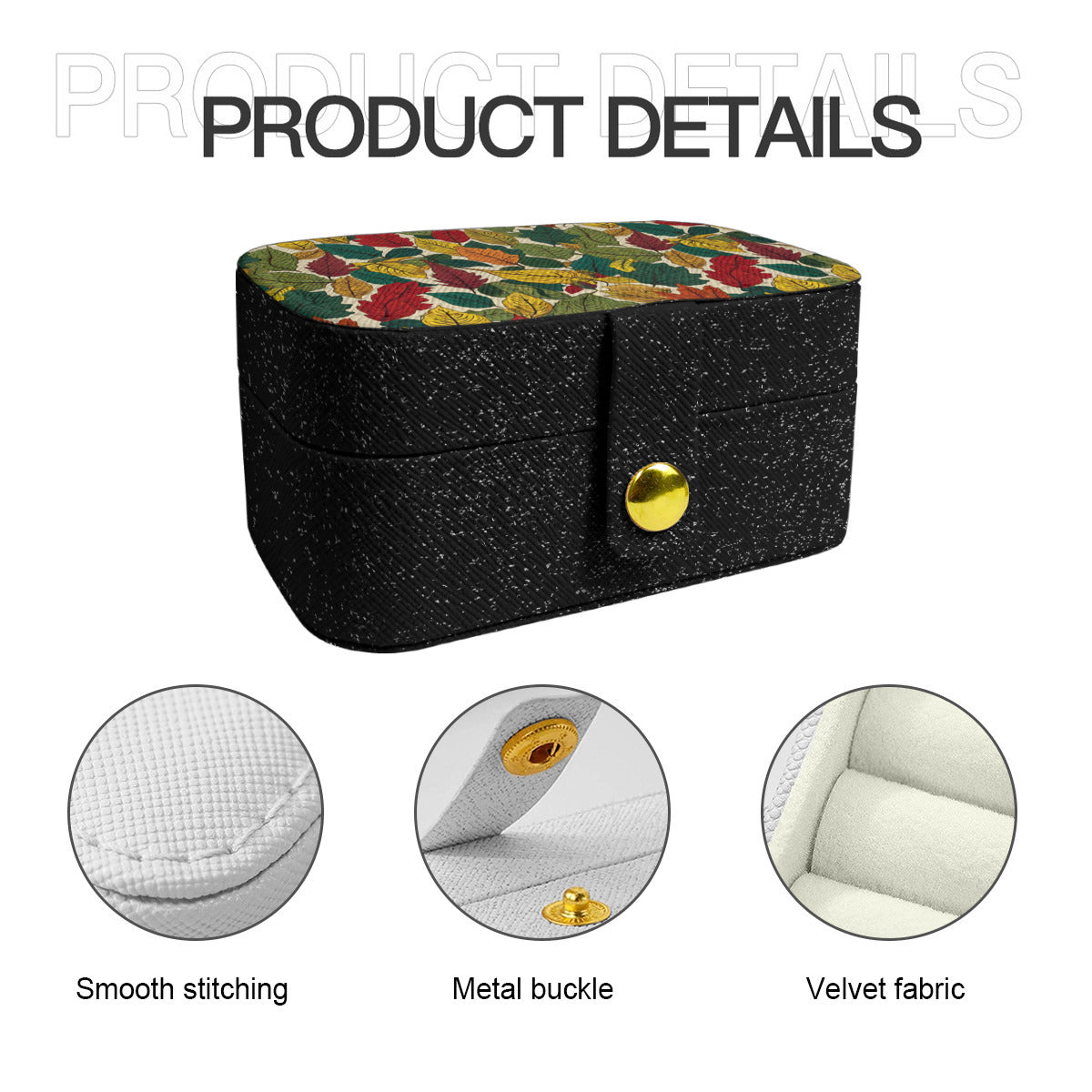 Awesome Leaves Personalized Portable Jewelry Box | PU