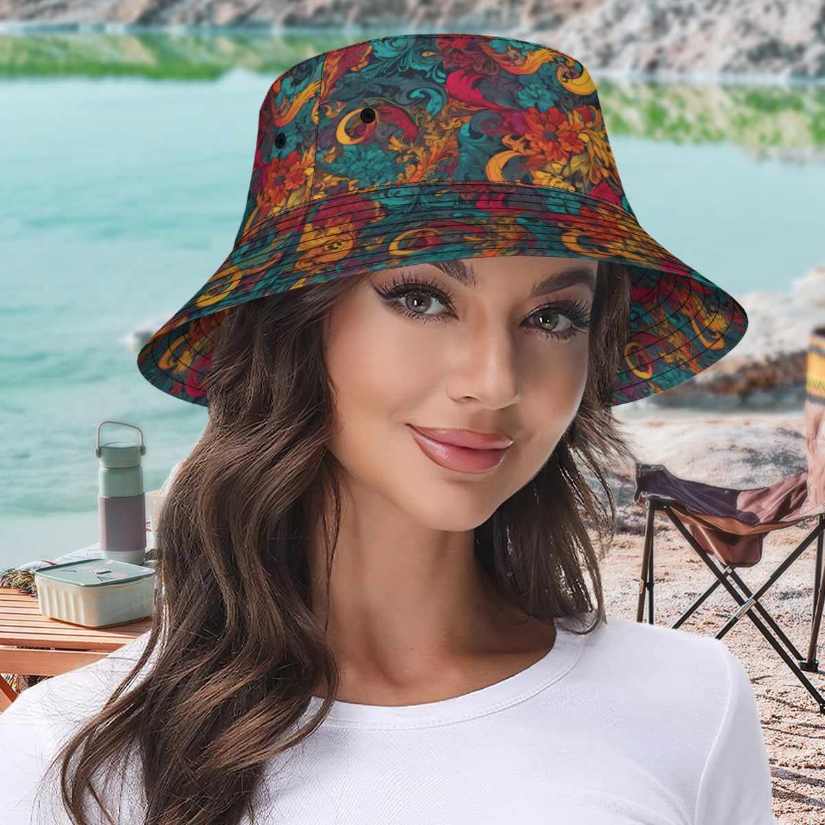 Awesome Flower Design Fisherman Hat | Polyester