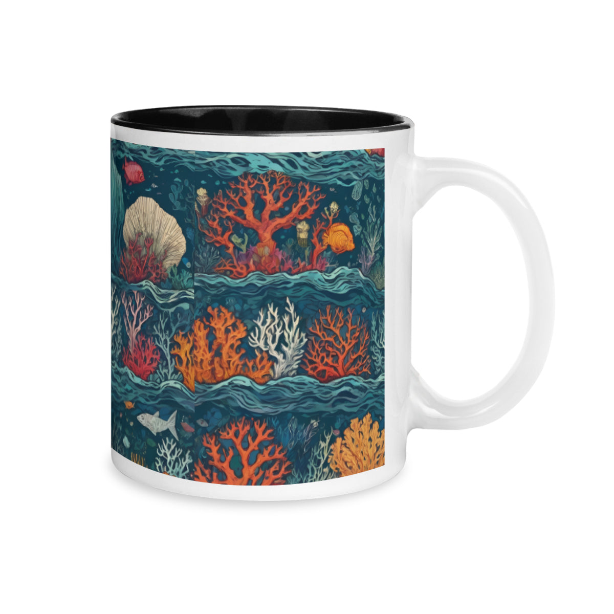Under Sea Beauty Personalized Internal Black Mug (325ml/11oz) | Ceramic