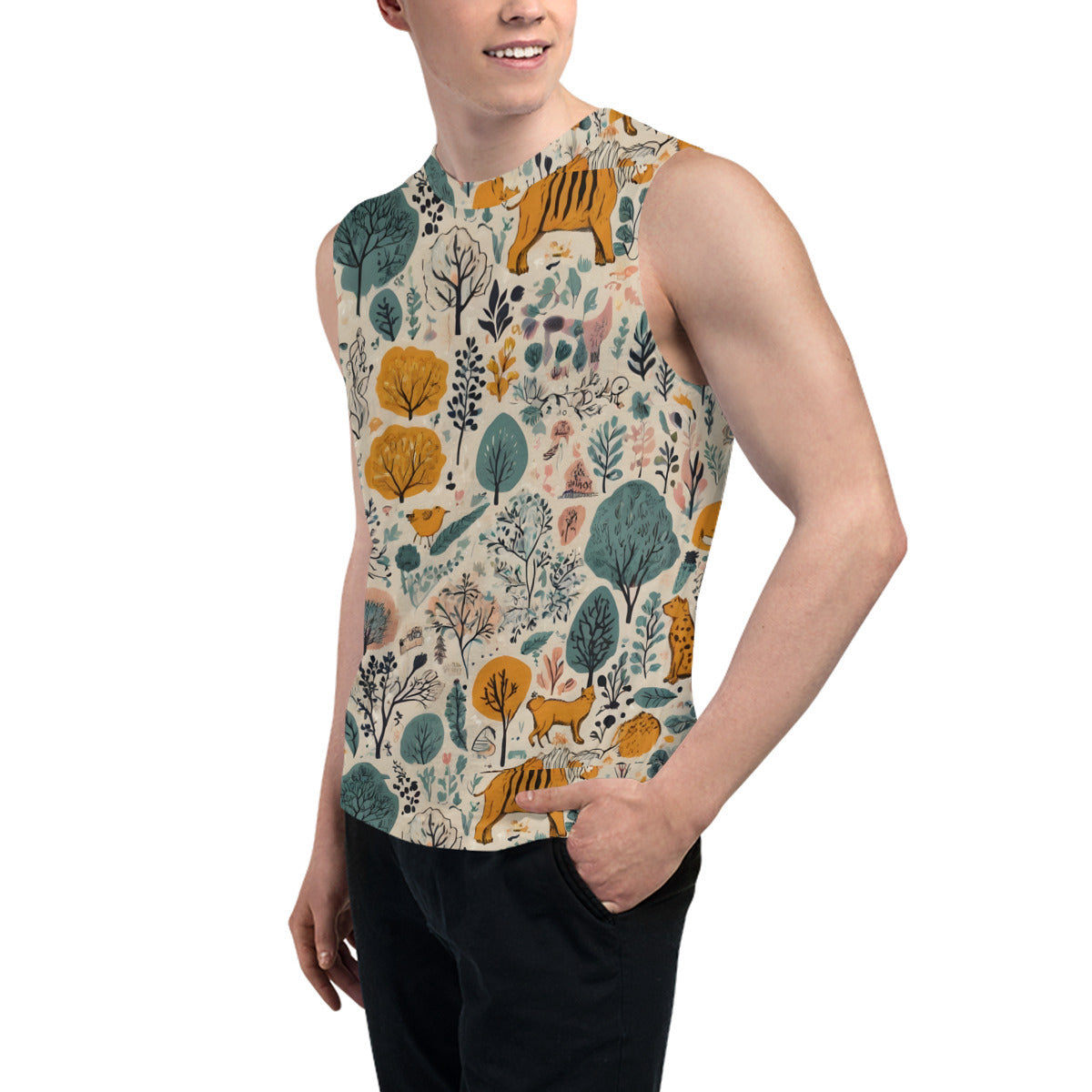 Abstract Pattern Men's Sleeveless Vest｜Polyester