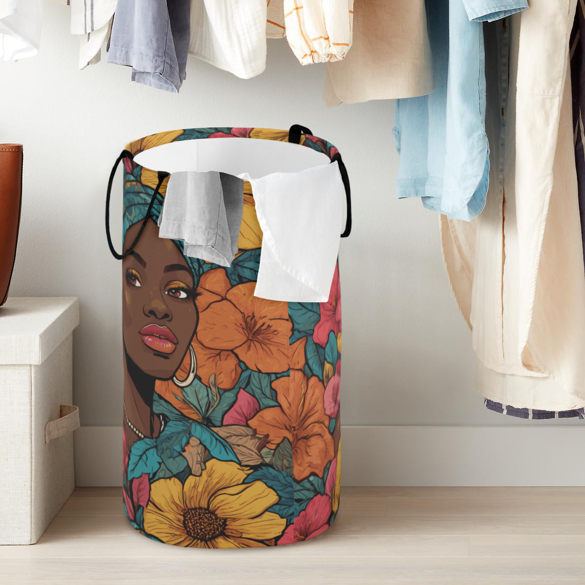 Melanin Queen Large Capacity Foldable Laundry Basket | Polyester