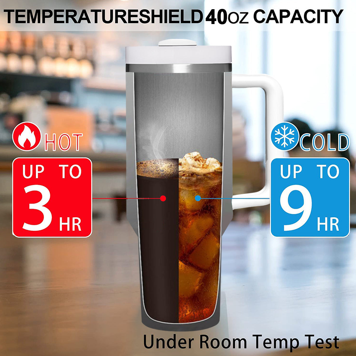 Warrior Leopard Large Capacity Tumbler with Handle(1100ml/40oz) | Stainless Steel 304