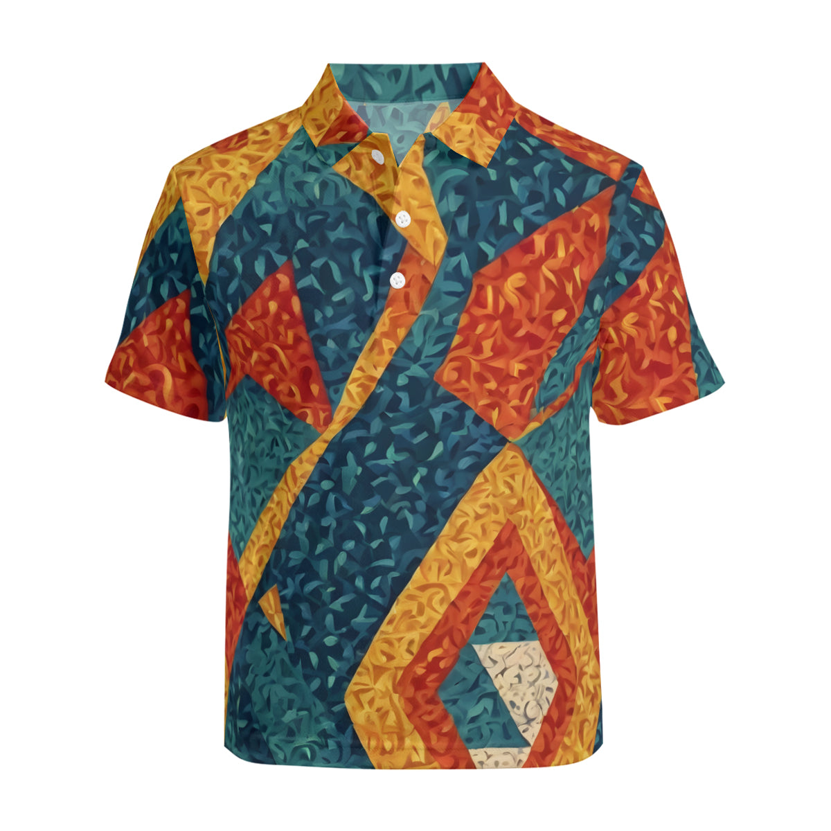 Abstract Pattern Men's Premium European Size POLO Shirt | 95% Polyester+5% Spandex