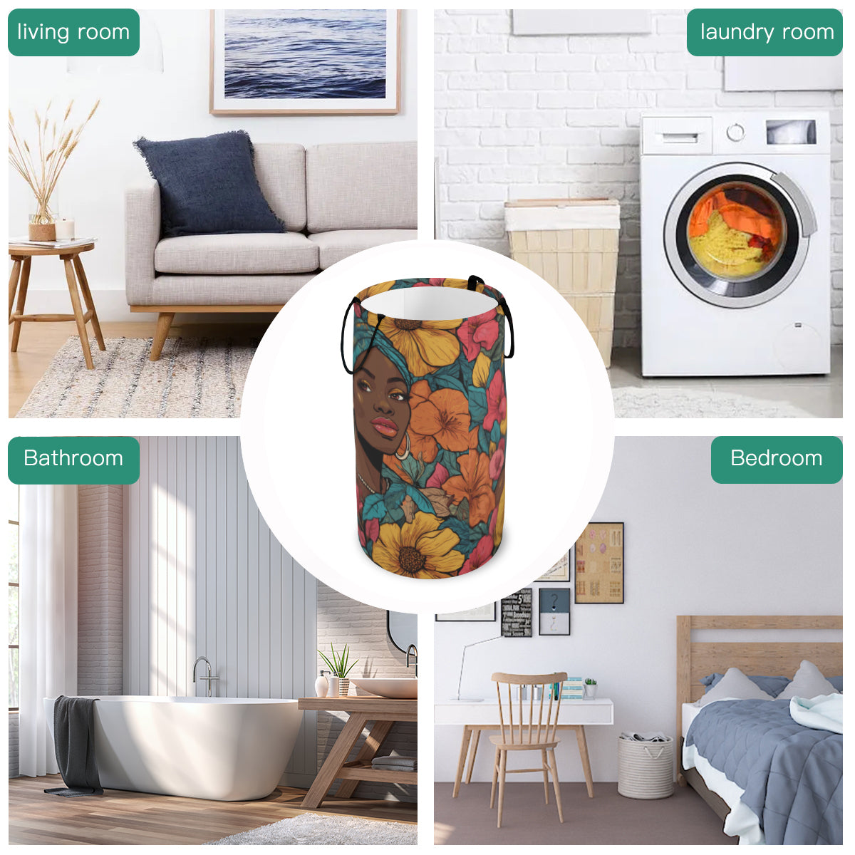 Melanin Queen Large Capacity Foldable Laundry Basket | Polyester