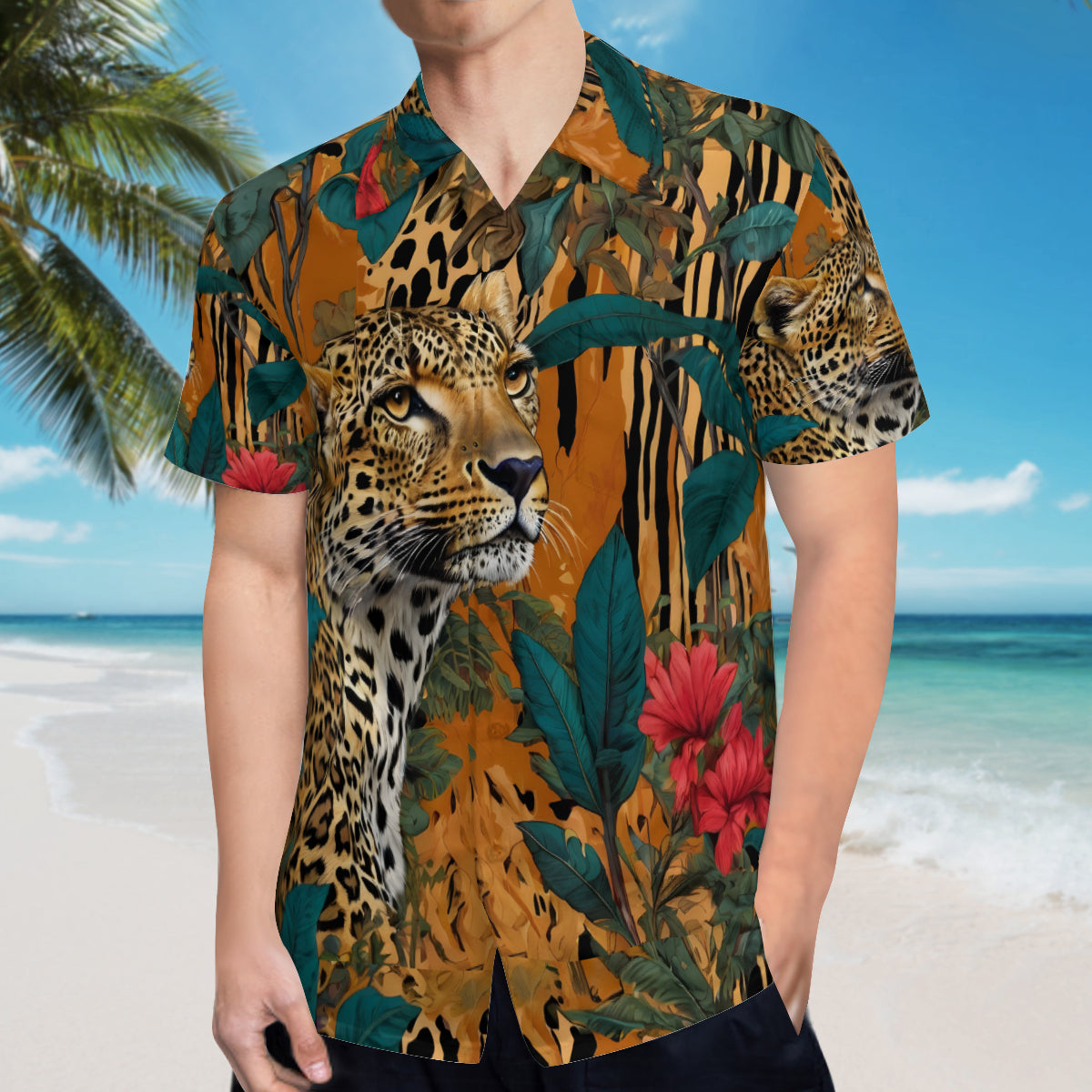 Warrior Leopard Hawaiian Shirt | Polyester