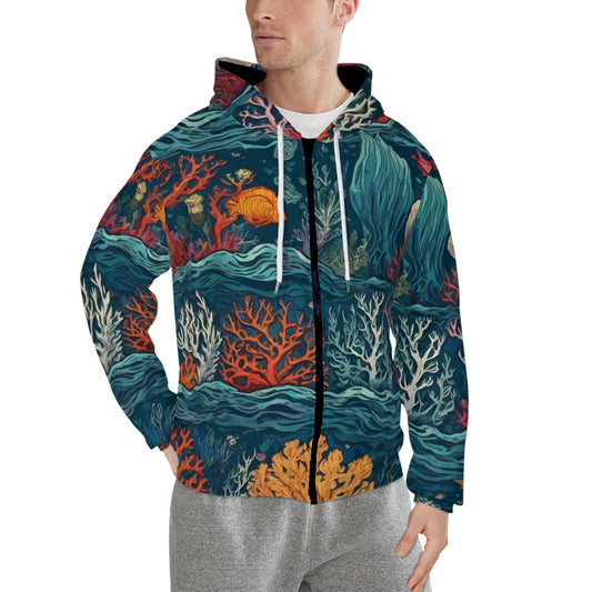 Under Sea Beauty Men's Zip Hoodie