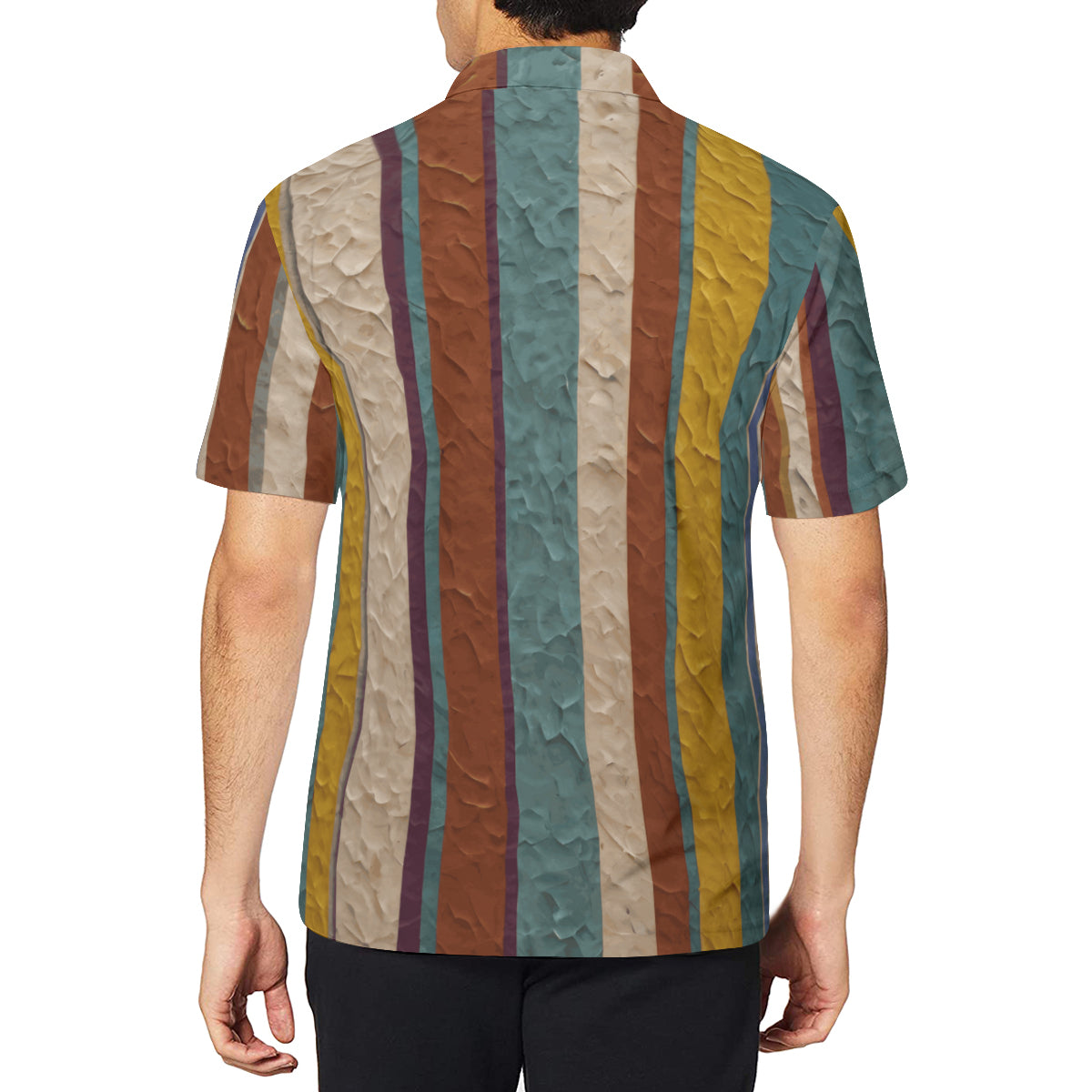 Strip Design Men's Premium European Size POLO Shirt | 95% Polyester+5% Spandex