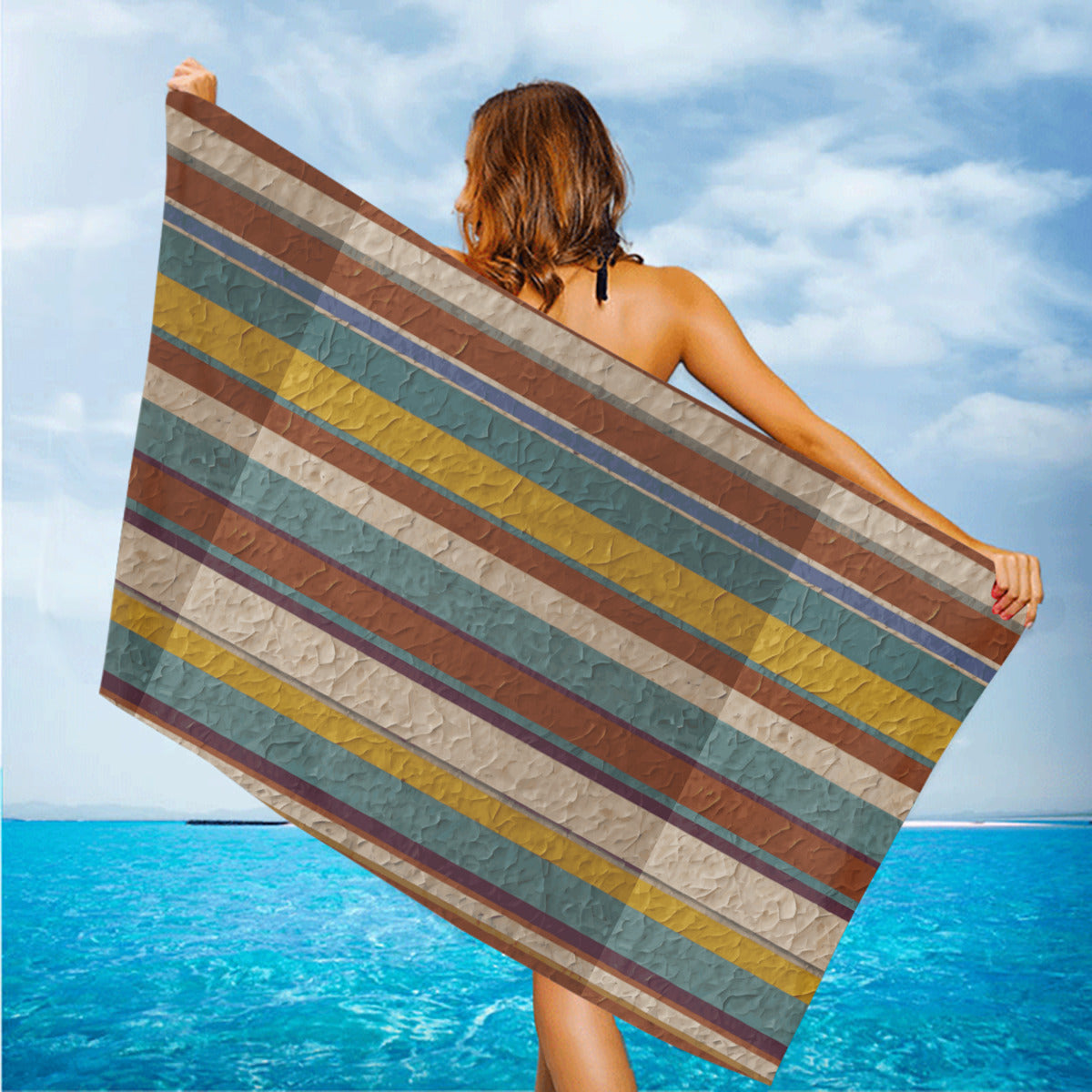 Strip Design Beach Towel｜Microfiber
