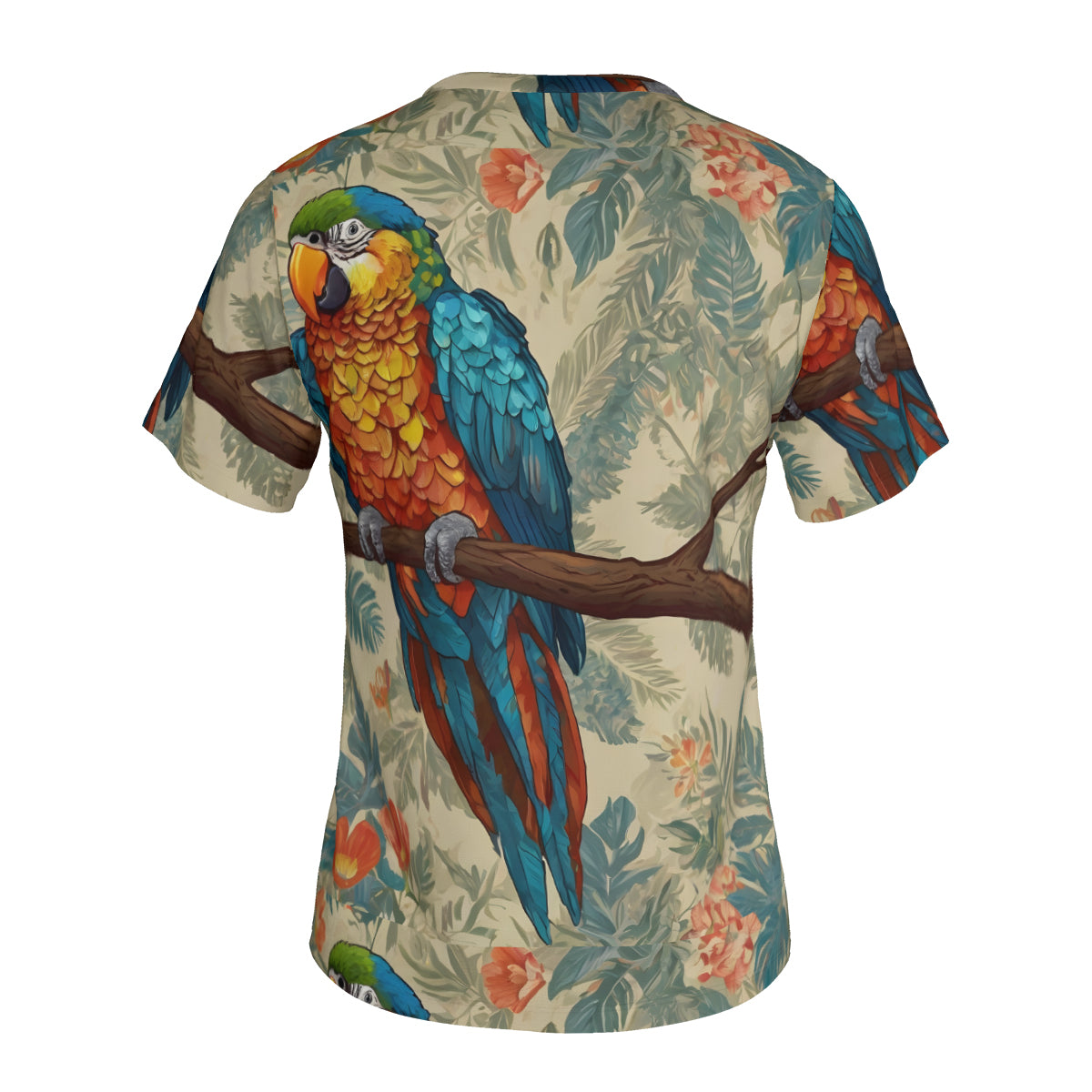 Parrot Design Women's V-Neck Short Sleeve T-Shirt | Polyester