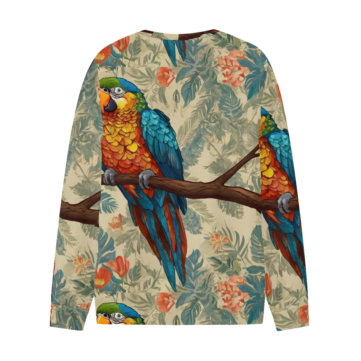 Parrot Design Men's O-Neck Size Long-Sleeved T-Shirt