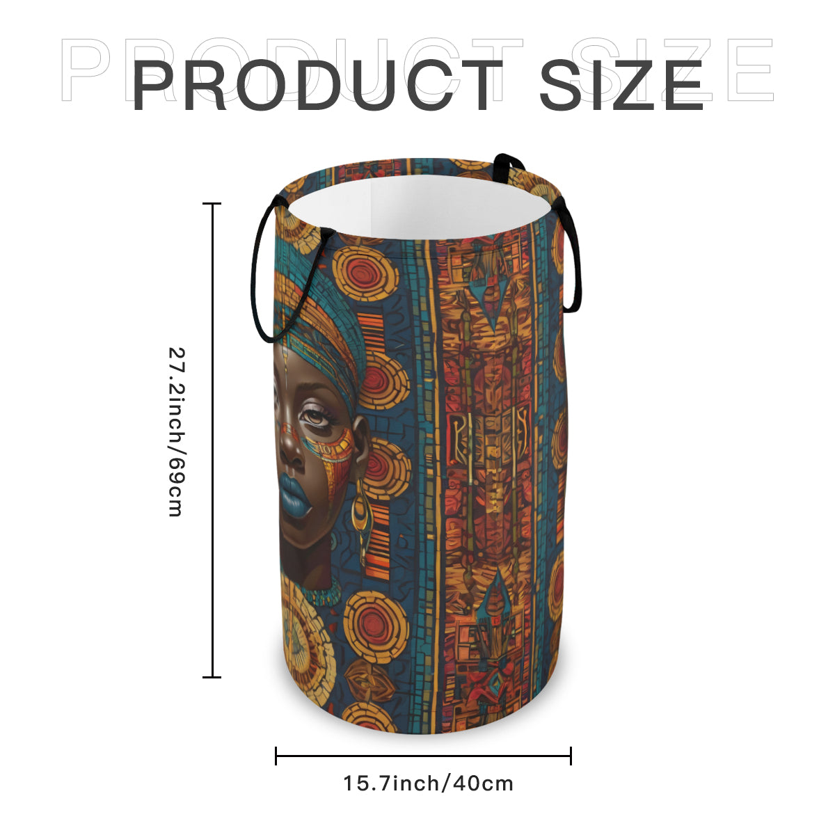 African Image Large Capacity Foldable Laundry Basket | Polyester