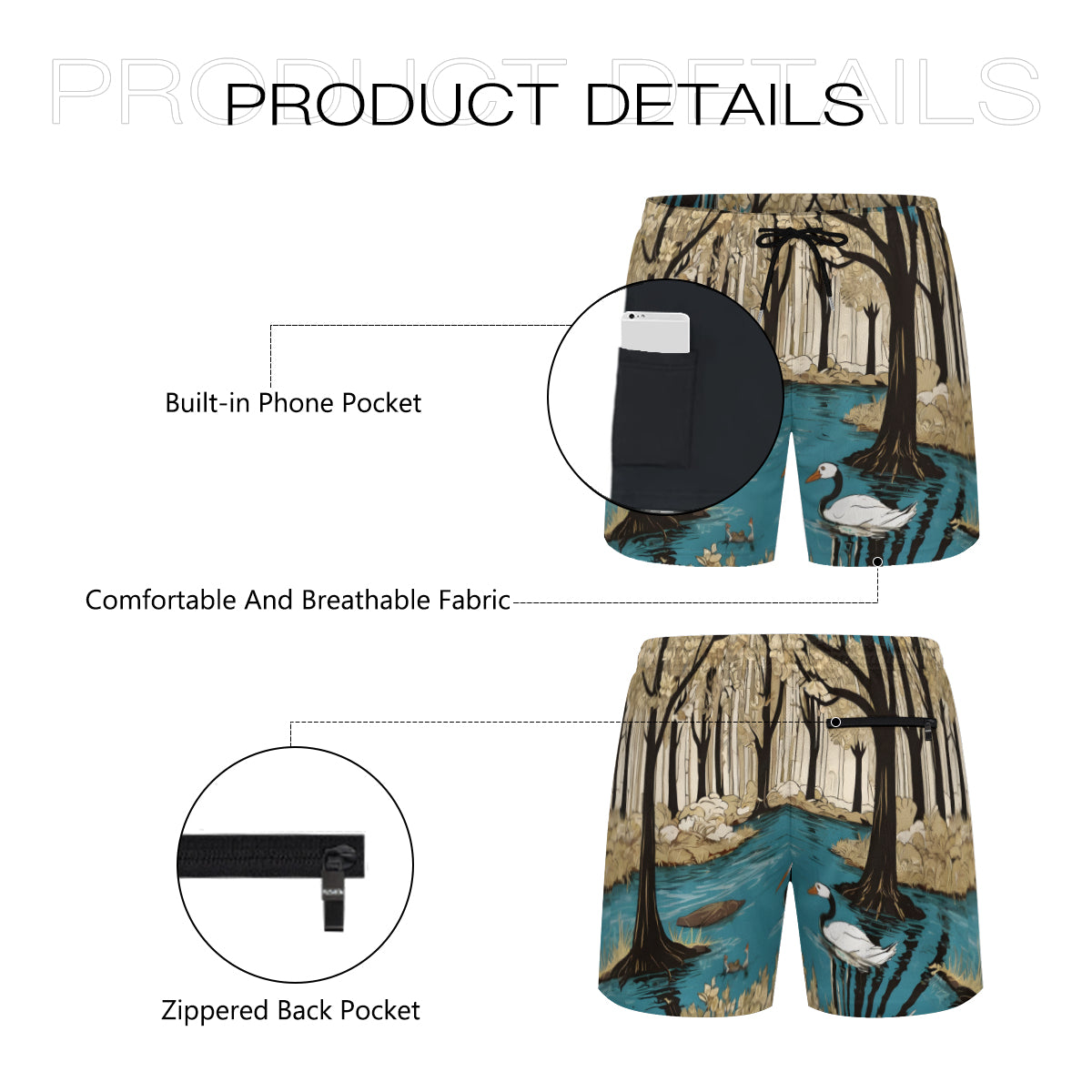 Landscape Wonder Short Sports Beach Shorts (Multifaceted Design) | Polyester