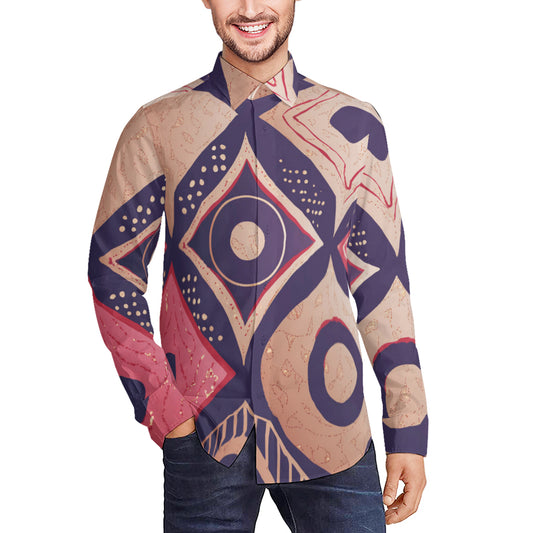 Abstract Men's Classic Long-Sleeved Shirt