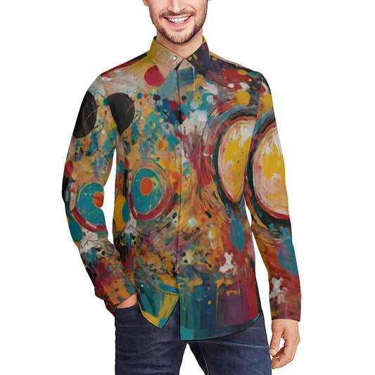 Crazy Design Men's Classic Long-Sleeved Shirt | Polyester