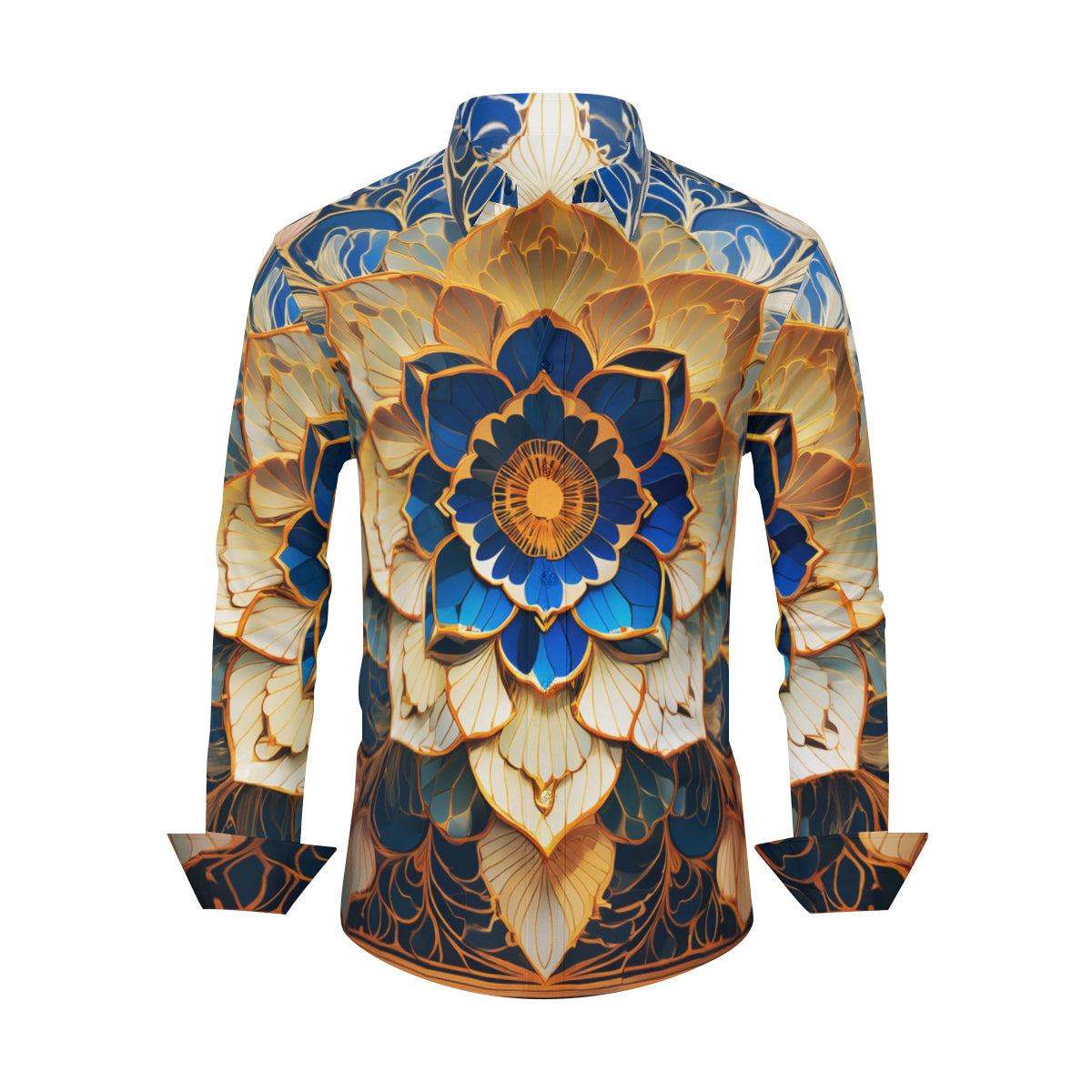 Elegant Floral Men's Classic Long-Sleeved Shirt