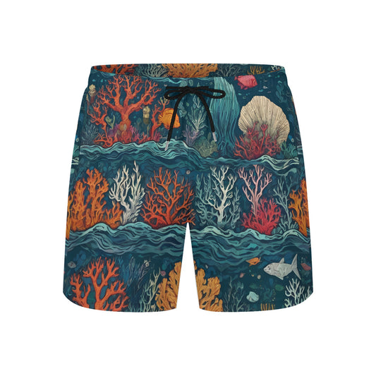 Under Sea Beauty Men's Casual Shorts Double-Layer Sports Beach Pants (Short) | Polyester